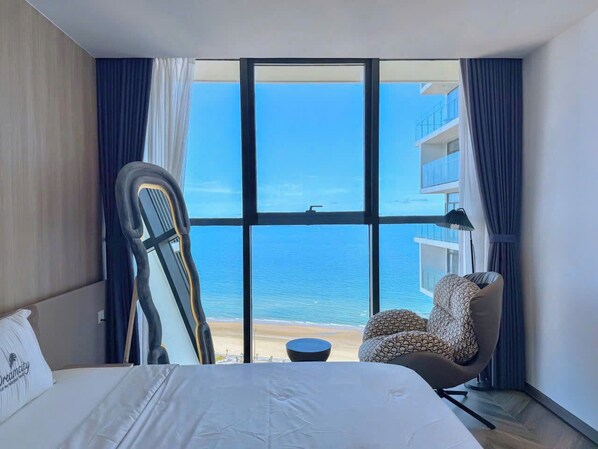Apartment, 1 Bedroom, Ocean View | Egyptian cotton sheets, premium bedding, memory foam beds