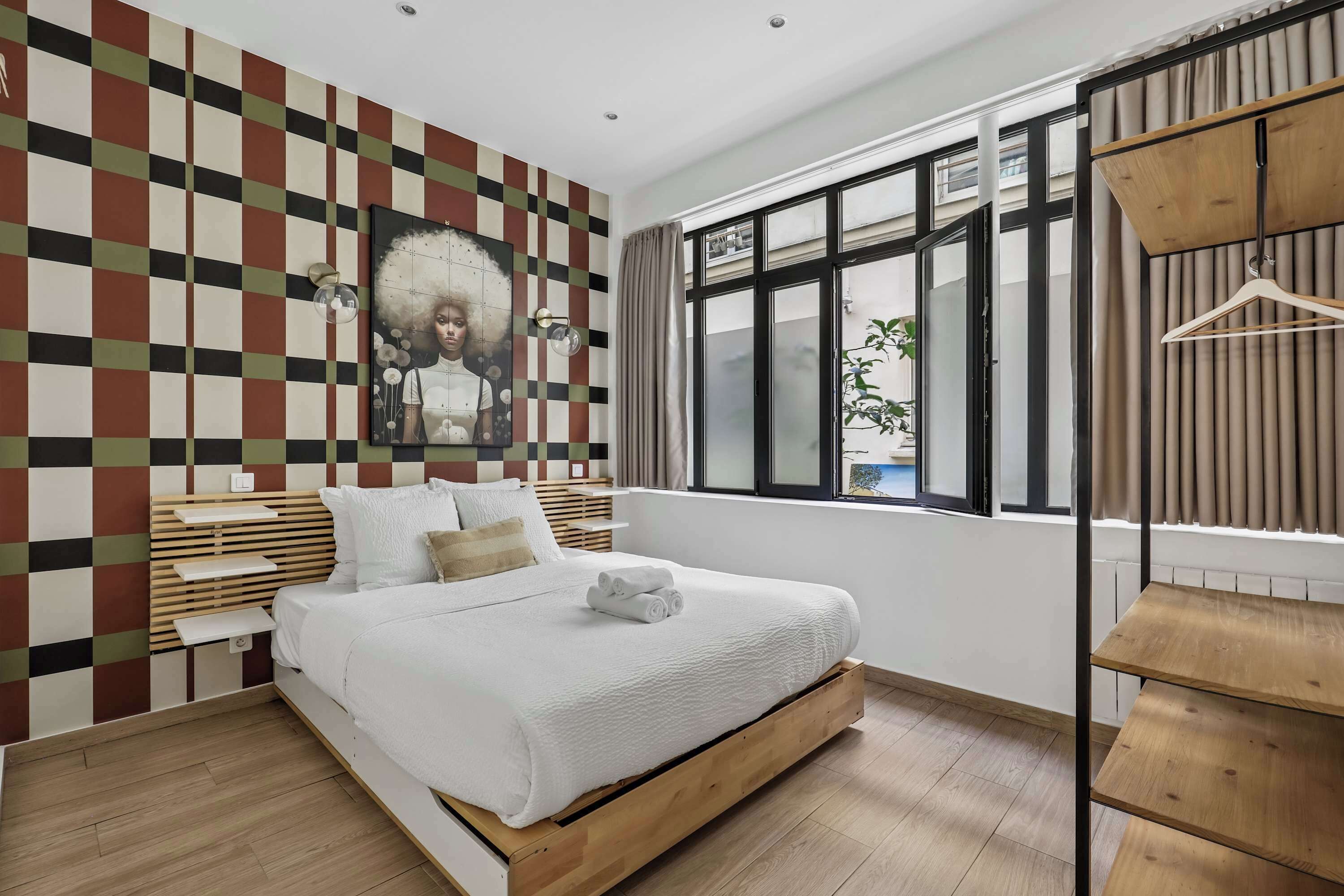 2 室のベッドルーム、アイロン / アイロン台、WiFi、ベッドシーツ