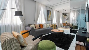 Family Apartment, Balcony, City View | Living area - Blue Bell Suites and Apartments (Lekki)
