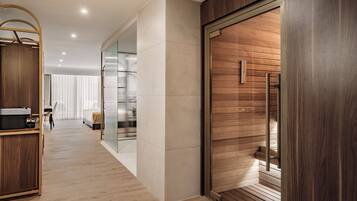 Deluxe Suite, 1 King Bed, Sauna | Premium bedding, pillowtop beds, minibar, in-room safe