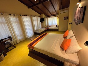 Deluxe Quadruple Room, Balcony | Premium bedding, memory foam beds, individually furnished, desk