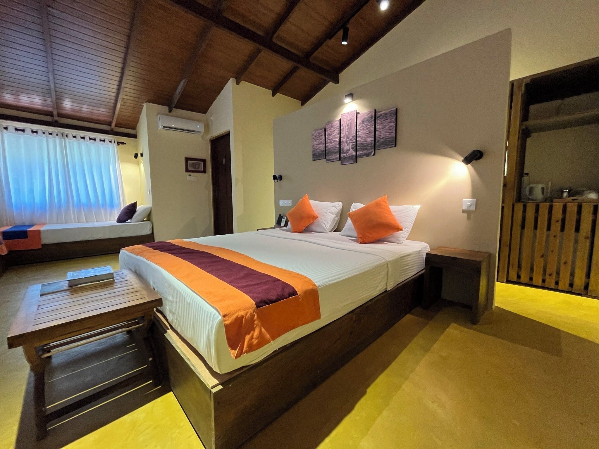 Premium bedding, memory foam beds, individually furnished, desk
