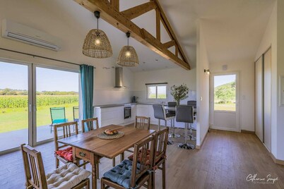 2-bedroom house with AC and WiFi in peaceful Sauviac with view over the Pyrénées