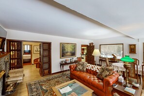 TV, fireplace, video games, books