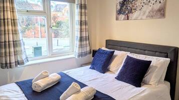 Desk, iron/ironing board, travel cot, free WiFi