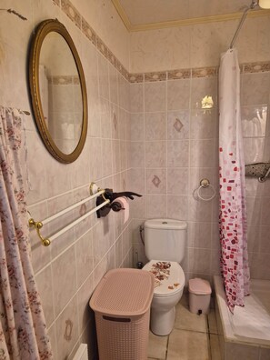 Dusche, Haartrockner, Handtücher