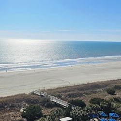 On the beach, sun loungers, beach towels