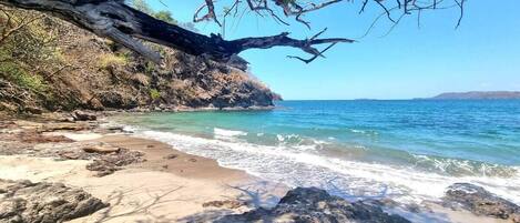 Chaises longues, serviettes de plage