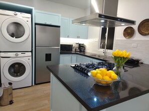 Fridge, microwave, coffee/tea maker, toaster - Claninn: Apartment in the historic center, huge balcony with nice view (Santo Domingo)