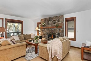 TV, fireplace, offices
