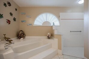 Shower, jetted tub
