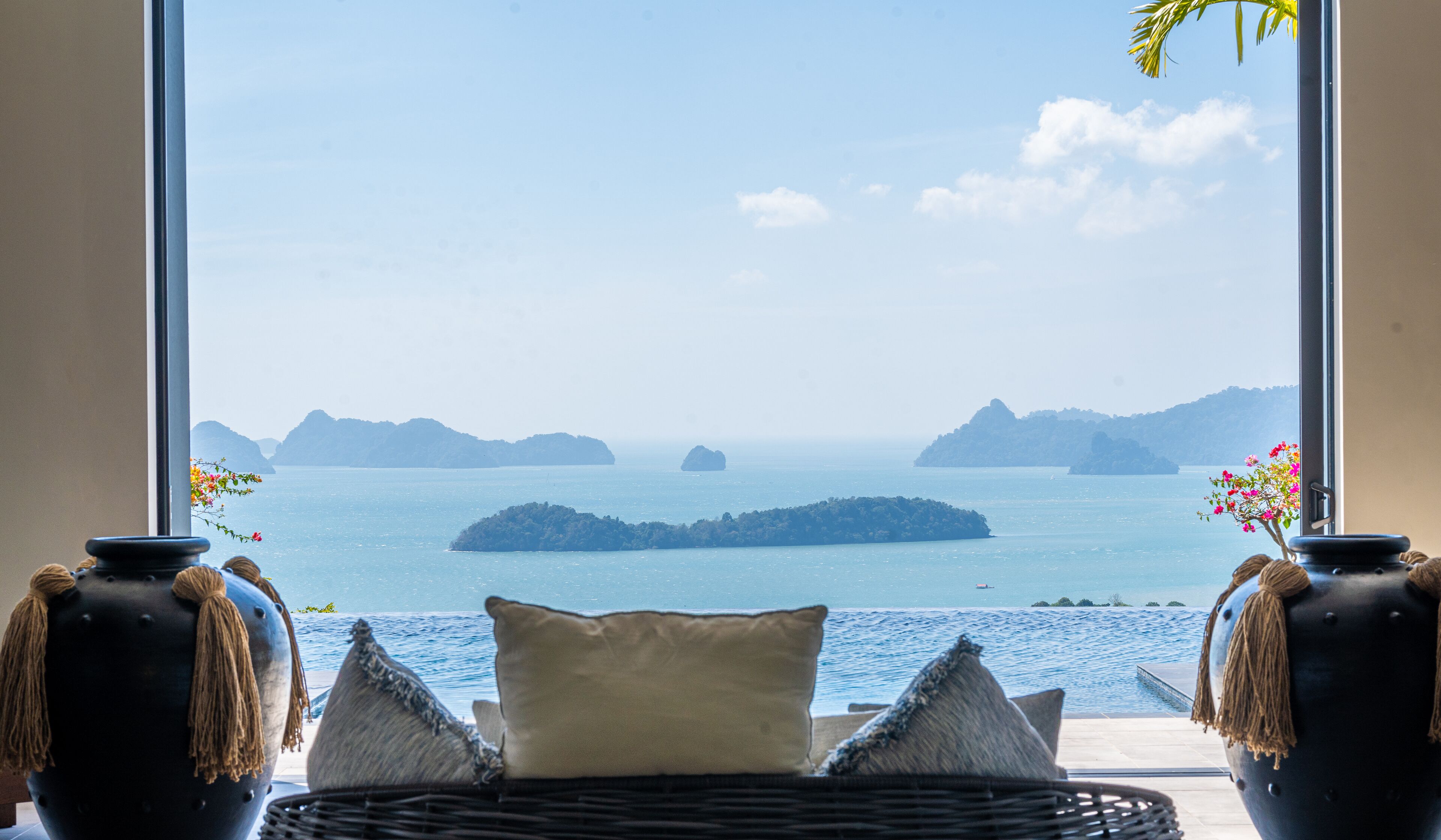 Luxury Villa, Sea View | Living area | 75-inch Smart TV with digital channels, Netflix, streaming services
