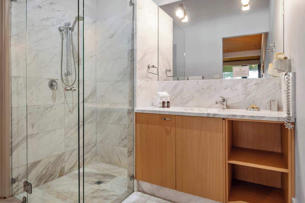 Shower, hair dryer