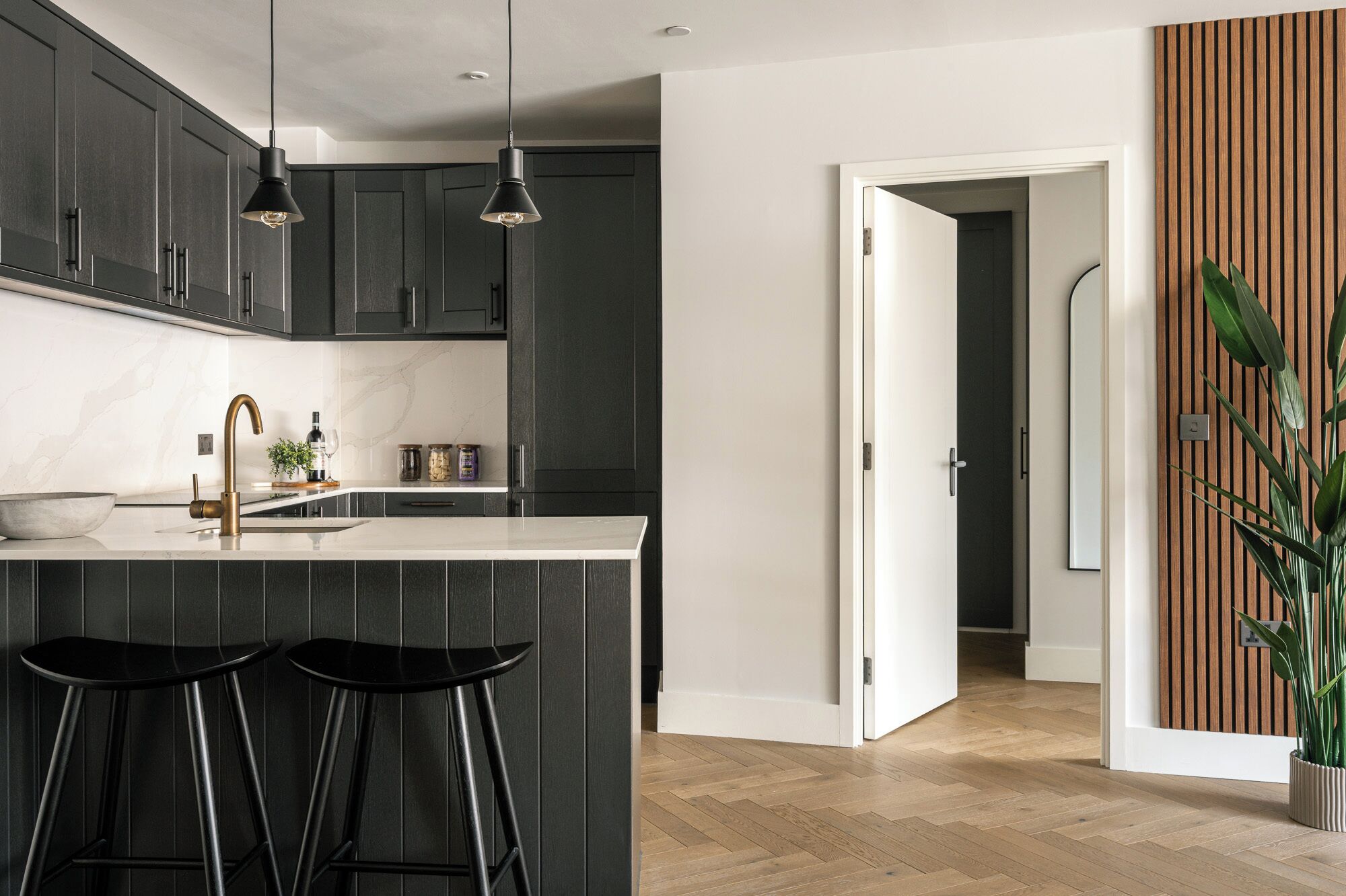 Apartament Deluxe | Cuina privada | Frigorífic gran, microones, placa de cuina i rentaplats 