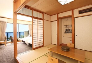 Main Building Japanese-Western Style Room, Non-Smoking | In-room safe, blackout drapes, free WiFi, bed sheets