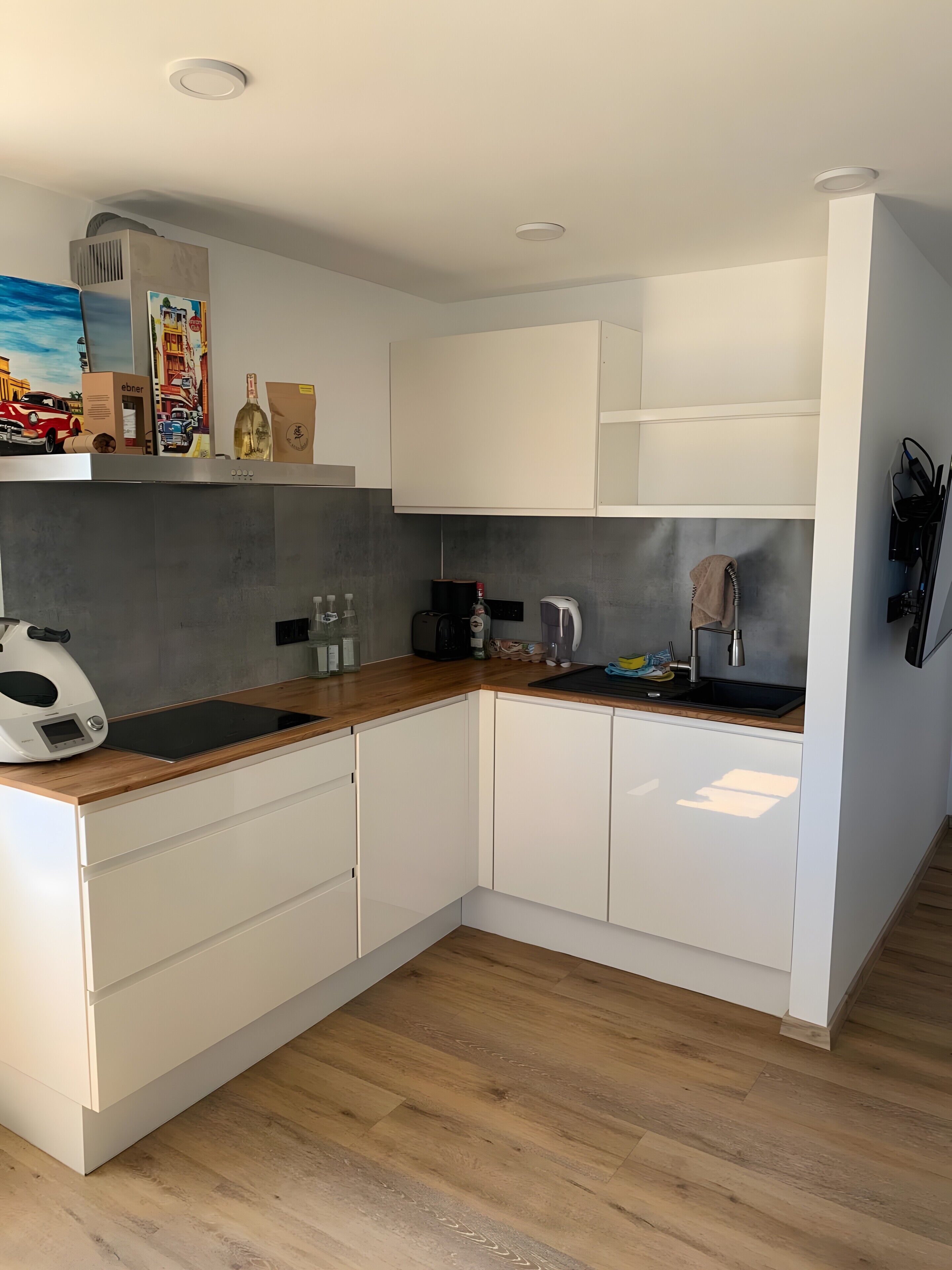 Kühlschrank, Mikrowelle, Ofen, Herdplatte