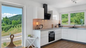 Fridge, oven, stovetop, dishwasher