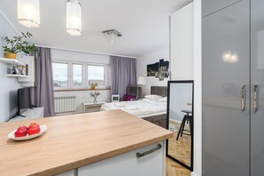 1 bedroom, blackout curtains, iron/ironing board, free WiFi
