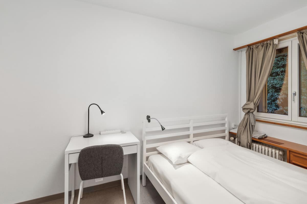 Laptop workspace, free WiFi, bed sheets
