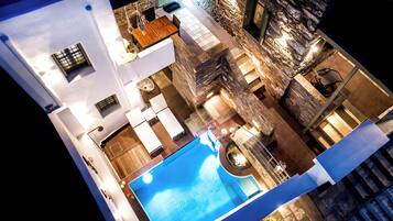 The Old Court Council Luxury Villa in Gavrio | Desk, laptop workspace, blackout drapes, soundproofing