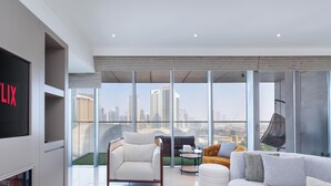 2-Bedroom Apartment with Panoramic Burj Khalifa and Fountain View | Living area - Westminster Boulevard Point (Dubai)