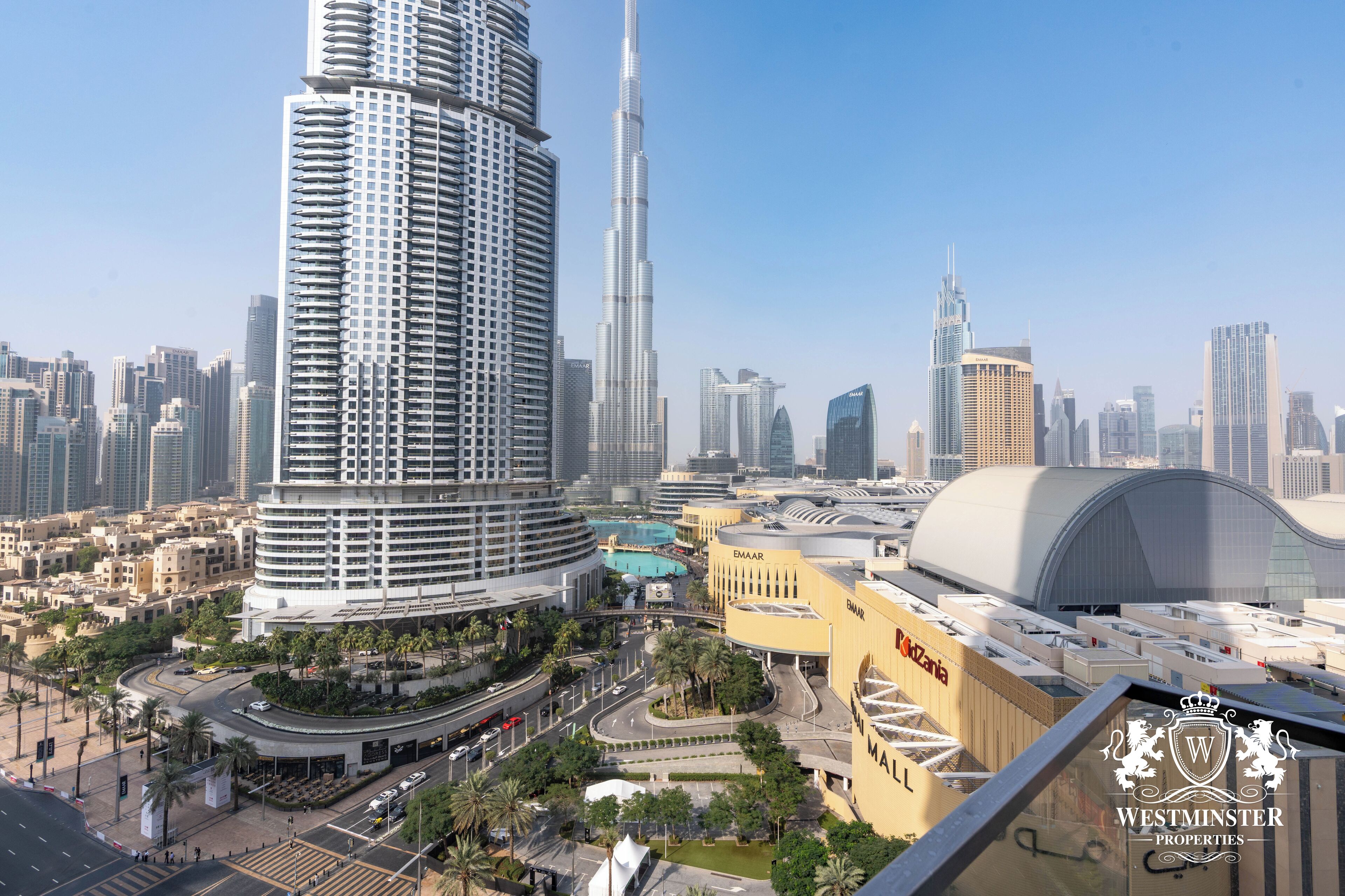 2-Bedroom Apartment with Panoramic Burj Khalifa and Fountain View | 露台