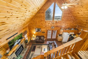 Smart TV, fireplace, video games, DVD player