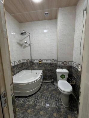 Standaard kamer, 1 twee- of 2 eenpersoonsbedden, balkon, uitzicht op de stad | Badkamer | Een bad/douchecombinatie, een haardroger, handdoeken, zeep