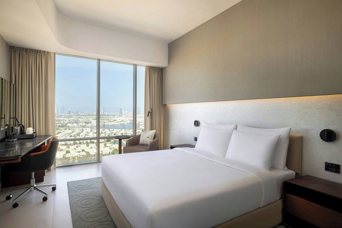 In-room safe, desk, laptop workspace, blackout drapes