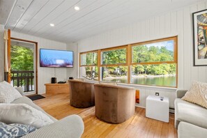 Smart TV, DVD player, books, video library