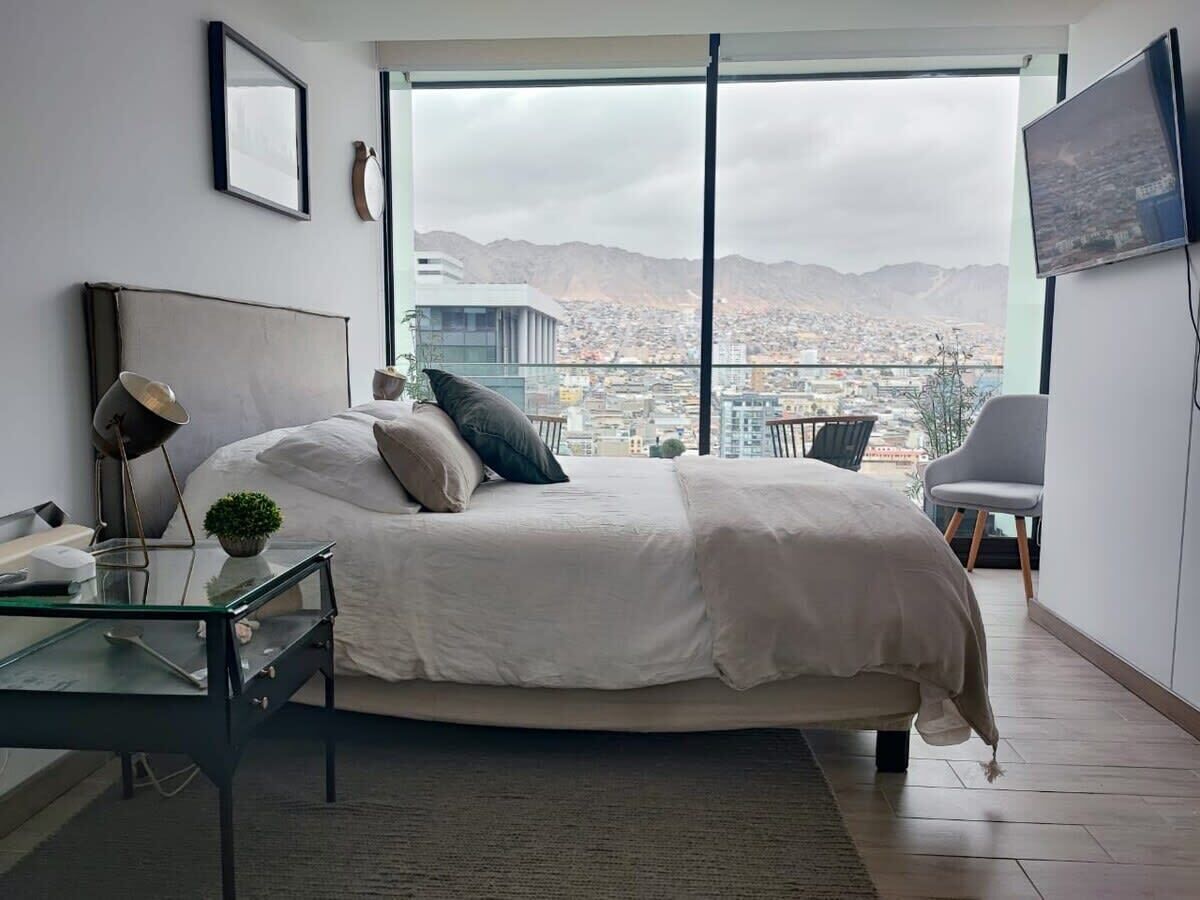 1 غرفة نوم ومكتب ومكواة/لوح كي وواي فاي