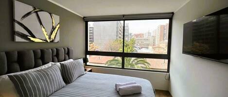 1 slaapkamer, een strijkplank/strijkijzer, wifi, beddengoed