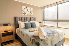 1 bedroom, iron/ironing board, WiFi, bed sheets - HOM l 1D1B, Wifi, Lavandería, Calefactor Eléctrico (Santiago)