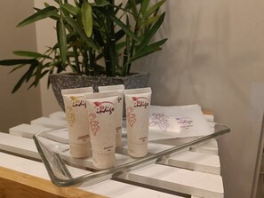 Ducha, secador de pelo y toallas