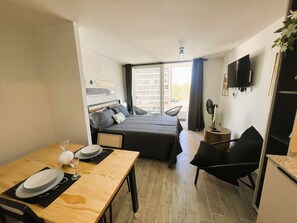 1 slaapkamer, een bureau, een strijkplank/strijkijzer, wifi