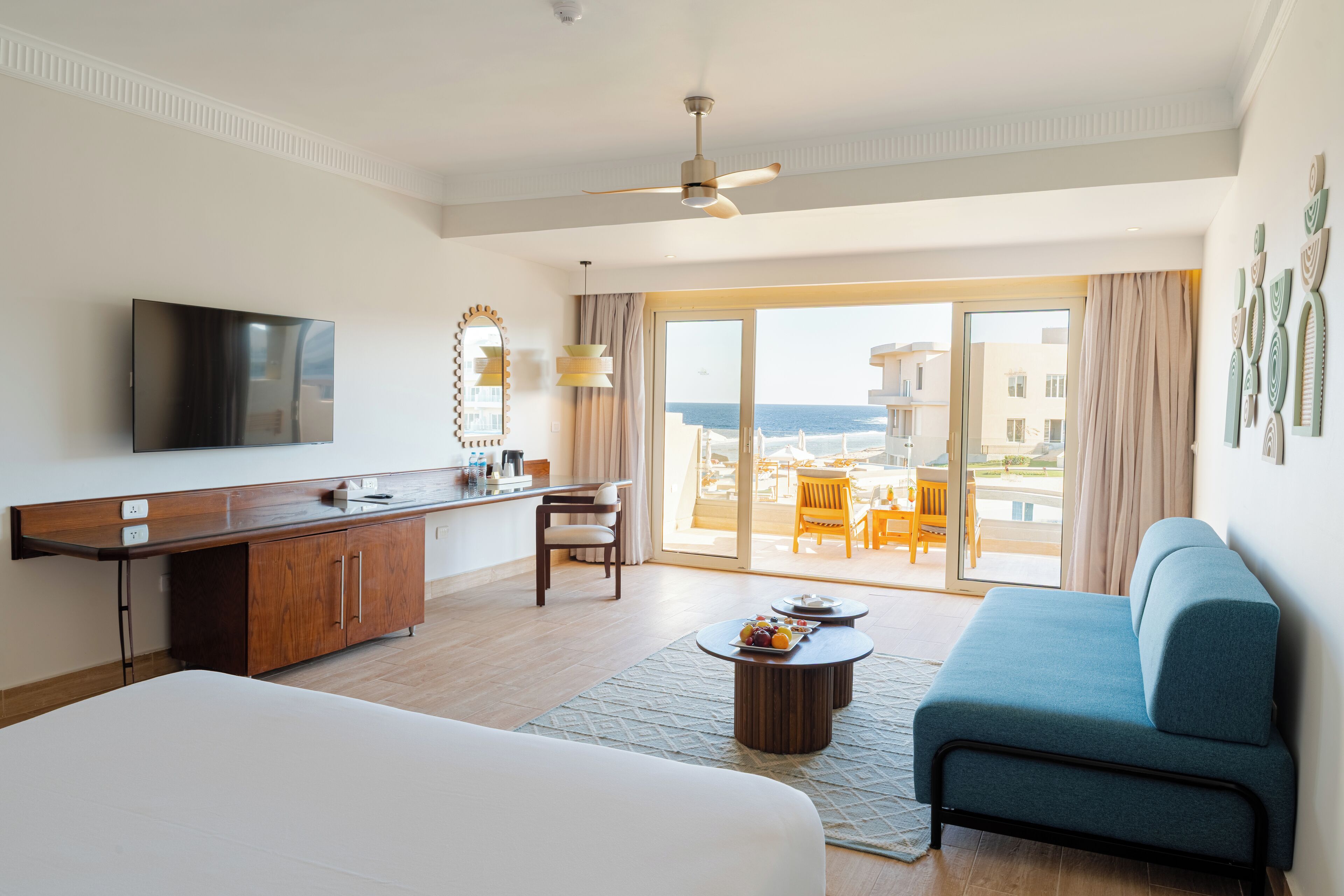 Suite, Balcony, Sea View | Blackout drapes, free WiFi, bed sheets