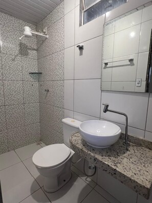 Basic Double or Twin Room | Bathroom | Shower, towels, soap, shampoo