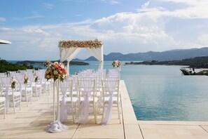 Outdoor banquet area