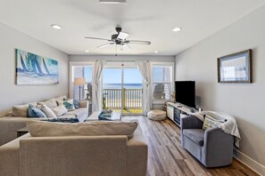 Smart TV, fireplace, DVD player, video library