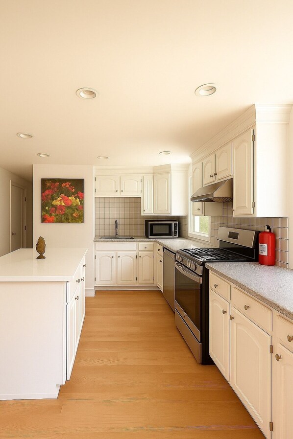 Microwave, oven, stovetop, dishwasher