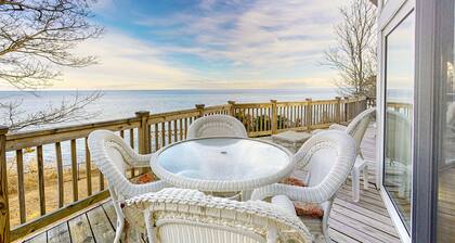 Quiet home with ocean views, access to beach, deck, W/D, AC, & games