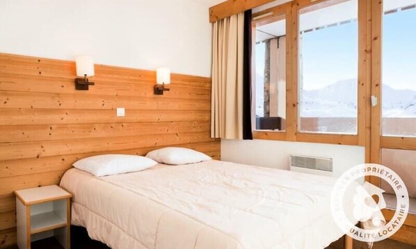 1 bedroom, WiFi, bed sheets - Resort center, balcony, tv, ski locker, 35m², La Plagne (La Plagne)