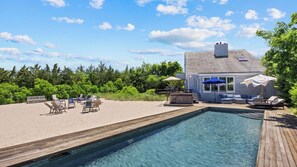 A heated pool - Amazing Beachfront Water Mill Home with Private Pool and Hot Tub, Perfect... (Water Mill)