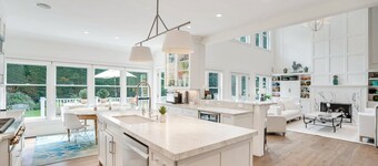 Remarkable Hamptons estate, resort-style amenities, large pool, multiple...