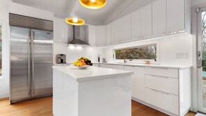 Microwave, oven, stovetop, coffee/tea maker - Modern Southampton home, heated pool, large deck, multiple seating areas,... (Southampton)