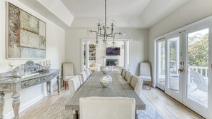 Dining - Modern, coastal-style home with flooding natural light, a private pool, a... (East Hampton)