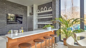 Fridge, microwave, oven, stovetop - 12,000 sq ft of Luxury, Modern Design, Full Gym, Indoor and Outdoor Dining... (Water Mill)