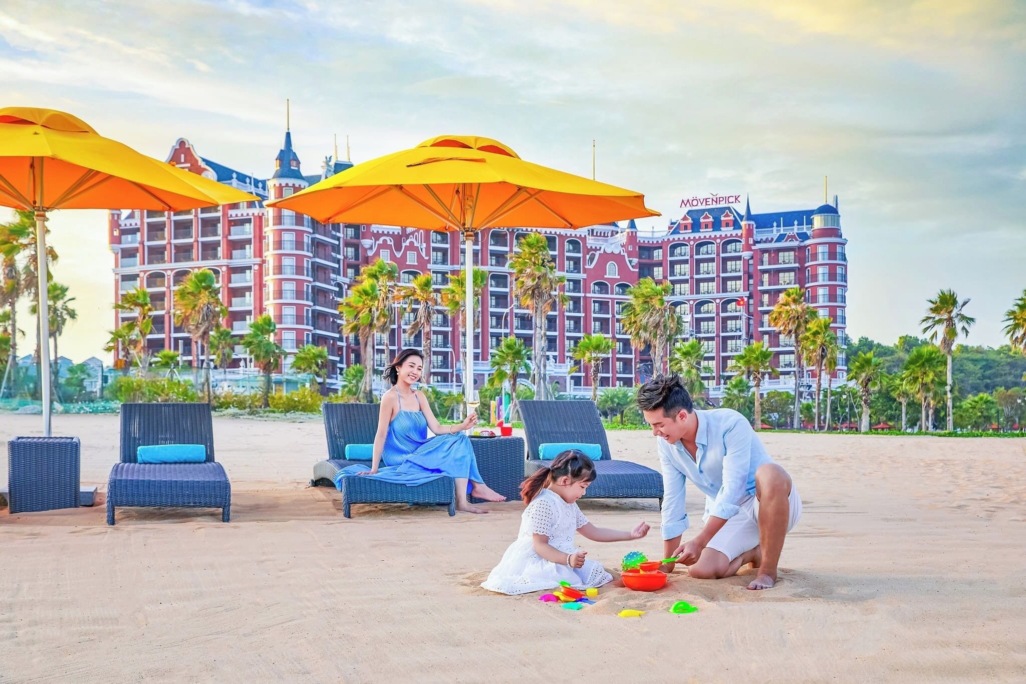 On the beach, white sand