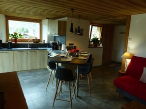 Fridge, microwave, oven, dishwasher - Wifi, Ground floor, terrace, parking, 43m², Le Grand Bornand (Le Grand-Bornand)