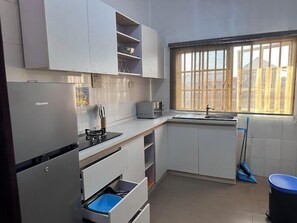 Family Apartment, Balcony, City View | Private kitchen